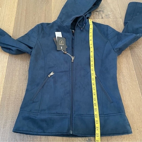 F Collections Leggi Tutto Women’s Jacket&Coat With Hood Blue Velvet Leather(M) - Picture 8 of 13